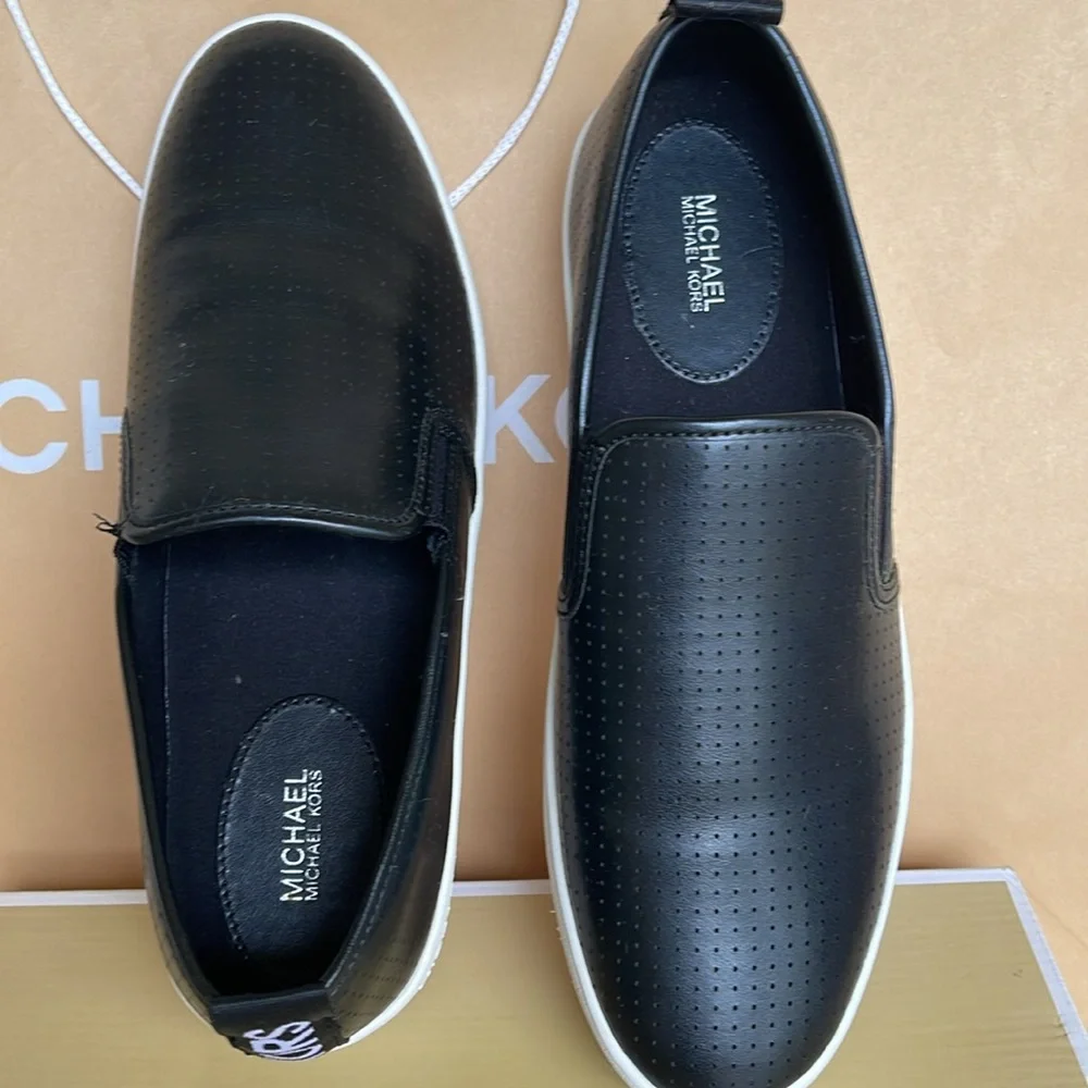 Michael Kors TEDDI SLIP ON NAPPA PU PERFORATED 4959TDFP4L NIB Platforms Sneakers
